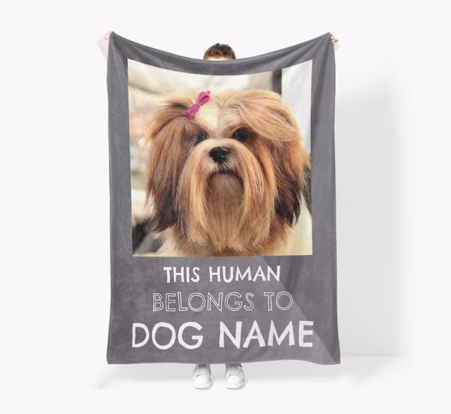 'This Human Belongs to...'  - Personalised Photo Upload Snuggle Blankets